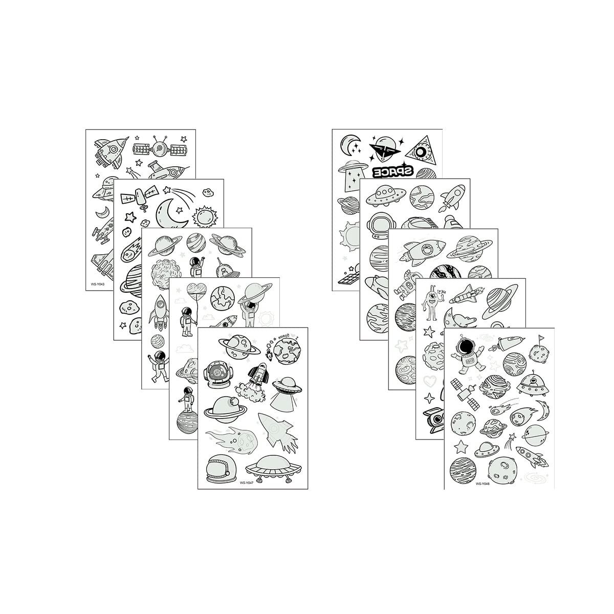 MAYCREATE 10 Sheets Waterproof Cartoon Temporary Tattoo Sticker Night Glow Sticker, Outer Space Astronaut Theme Cartoon Sticker for Boys Girls Party Sticker Party Supplies MAYCREATE 10 Sheets Waterproof Cartoon Temporary Tattoo Sticker Night Glow Sticker, Outer Space Astronaut Theme Cartoon Sticker for Boys Girls Party Sticker Party Supplies